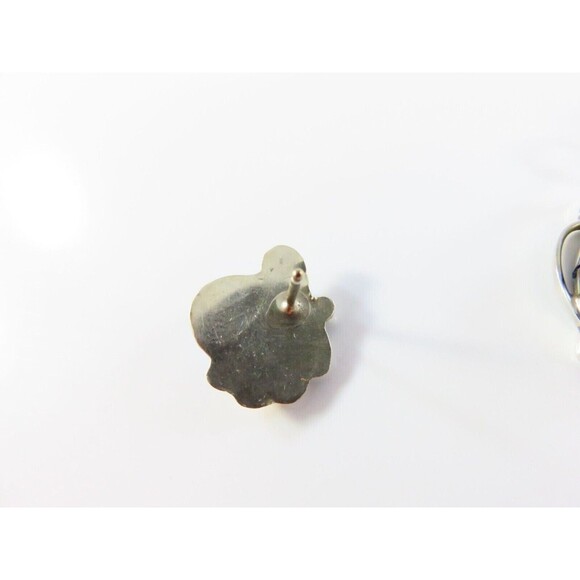 Sterling Silver Navajo Turquoise Pendant & Earrings Set Signed TT - 1" & 1/2" - Picture 5 of 8